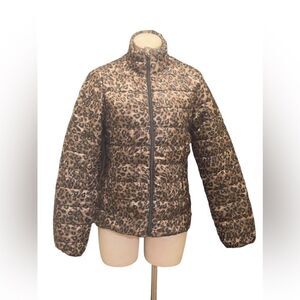 Trendy Joe Fresh Animal Print Lightweight Puffer Jacket